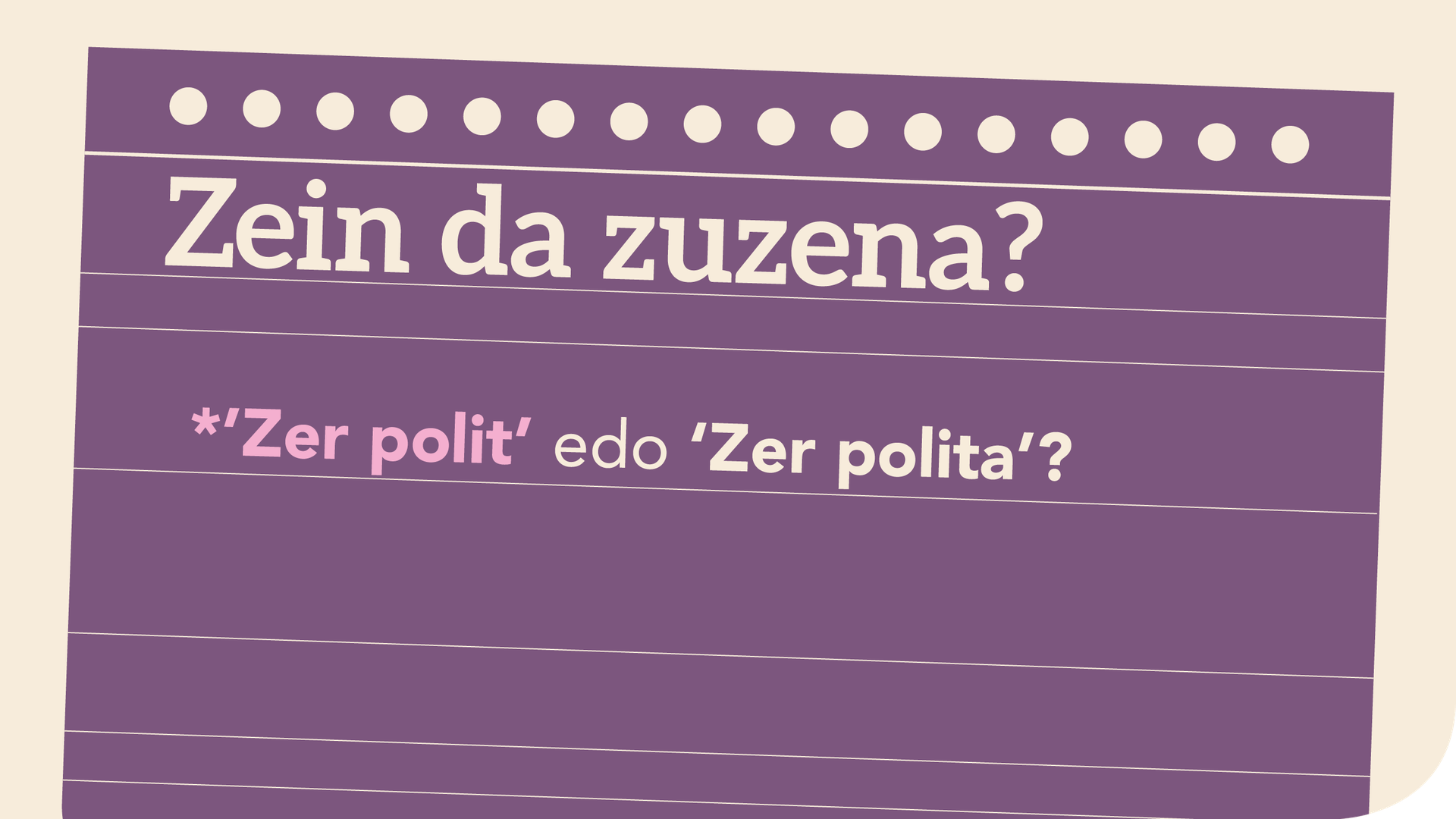 *'Zer polit' edo 'zer polita'?