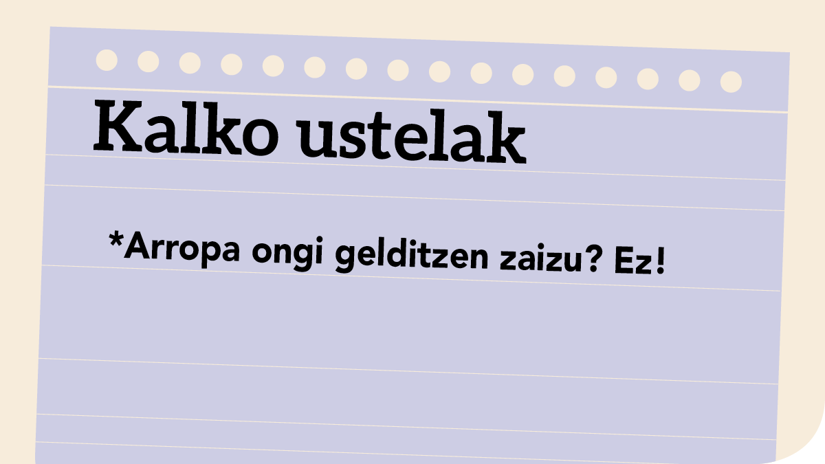 *Arropa ongi gelditzen zaizu? Ez!