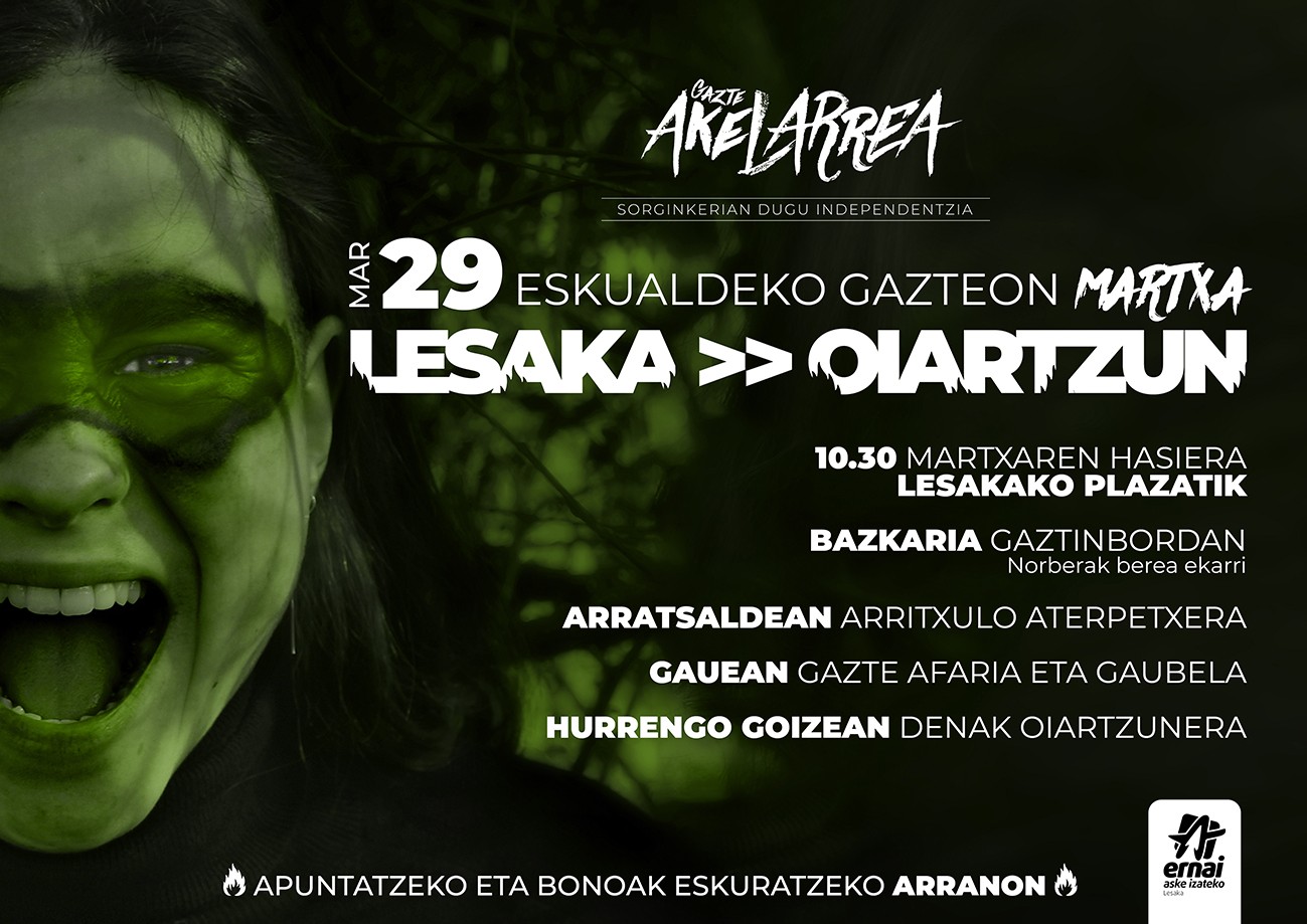Gazte Martxa eginen dute Lesakatik Oiartzunera martxoaren 29an abiatuta