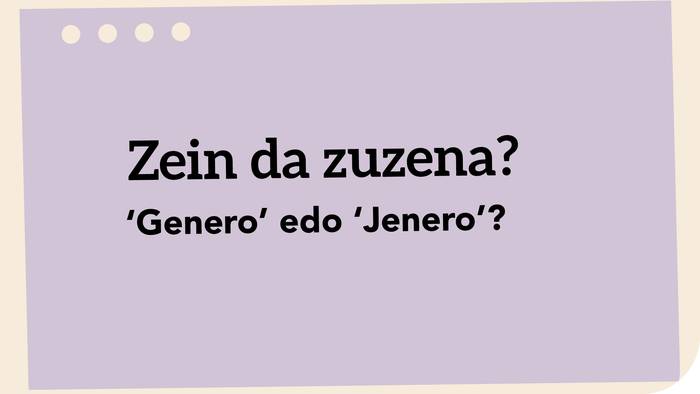 ‘Genero’ edo ‘Jenero’?