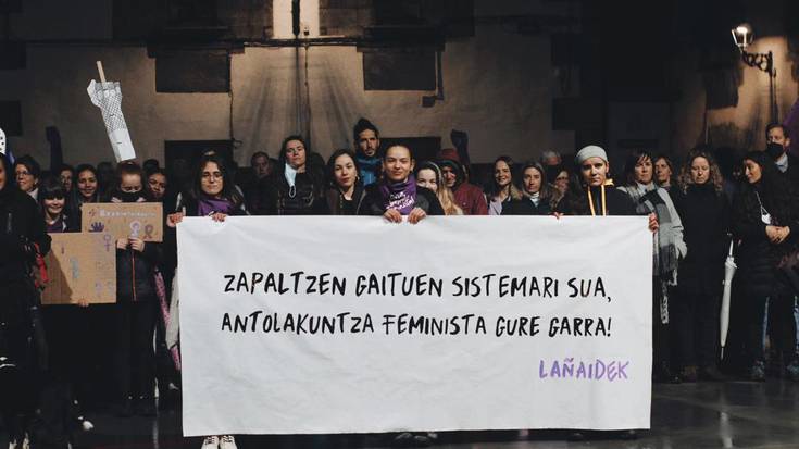 Antolakuntza feminista aldarrikatu dute Leitzan egindako manifestazioan