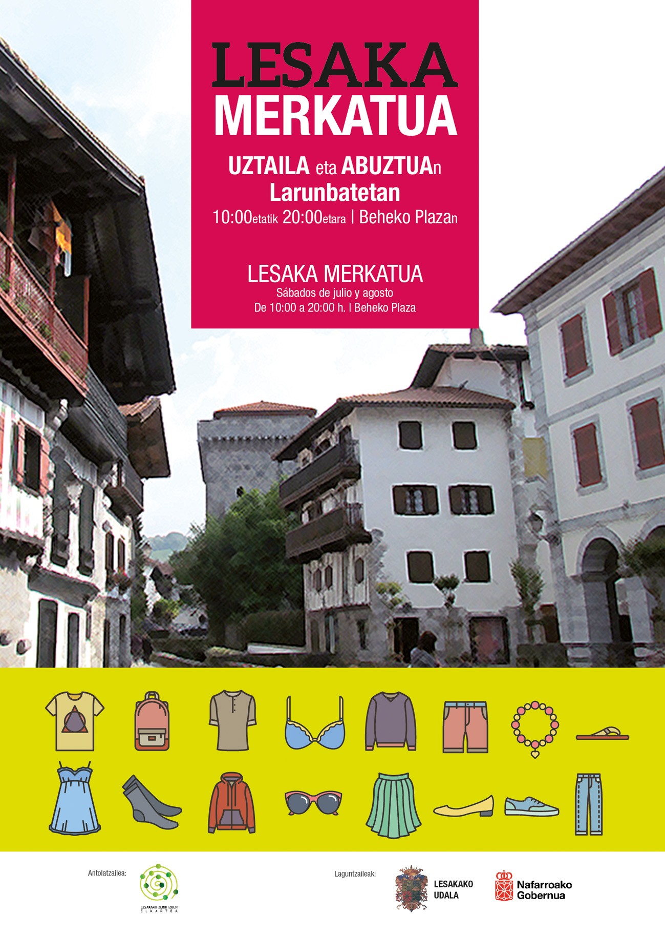 Uztail eta abuztuko larunbatetan Merkatua antolatuko du Lesakako Zerbitzuen Elkarteak