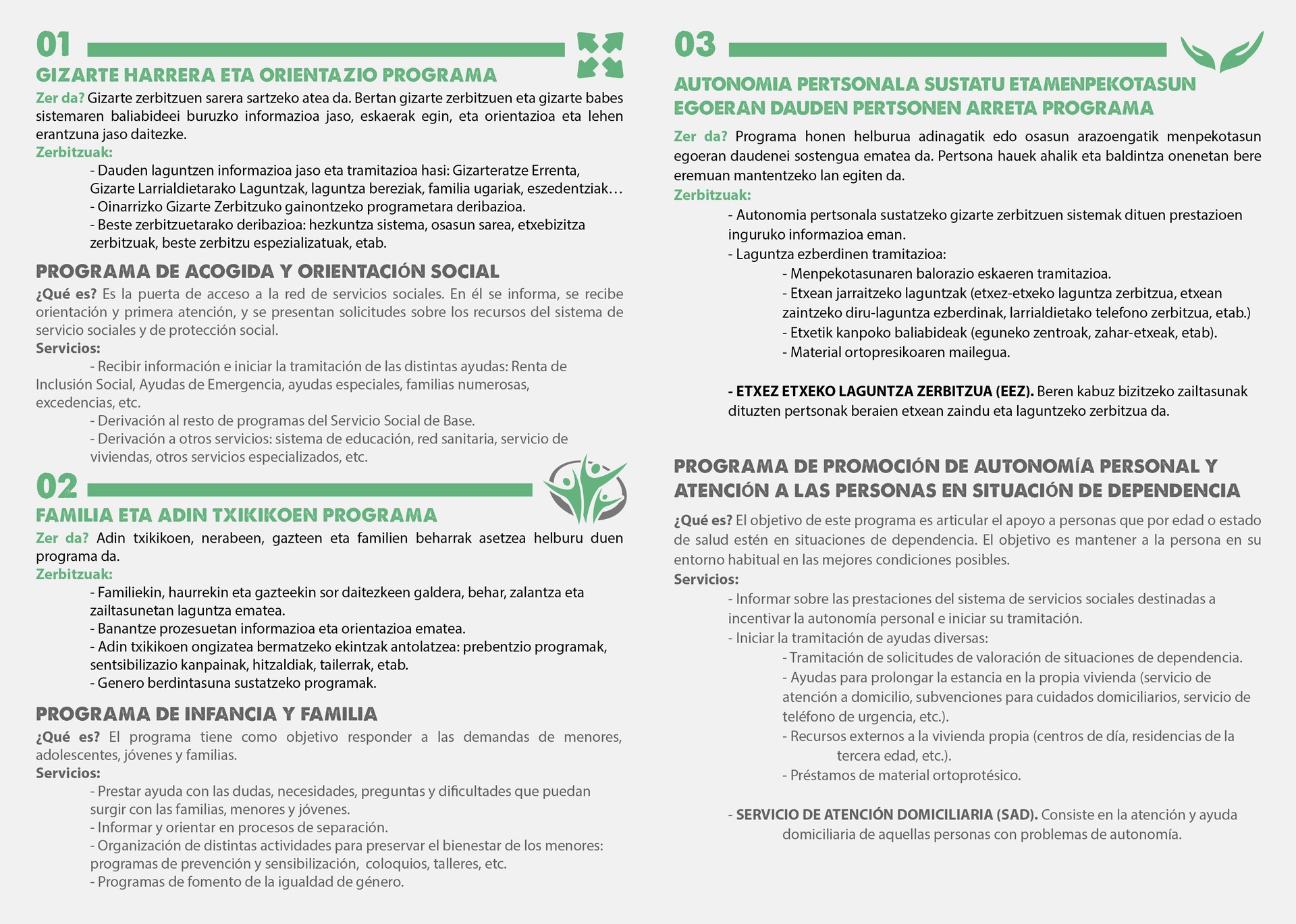 Malerrekako Oinarrizko Gizarte Zerbitzuaren Programak - Eskuorria