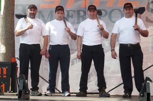 Xabier Ariztegi aizkolaria Portugalen izan da Timbersports txapelketan