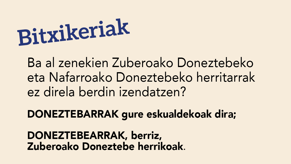 Doneztebarrak eta doneztebearrak