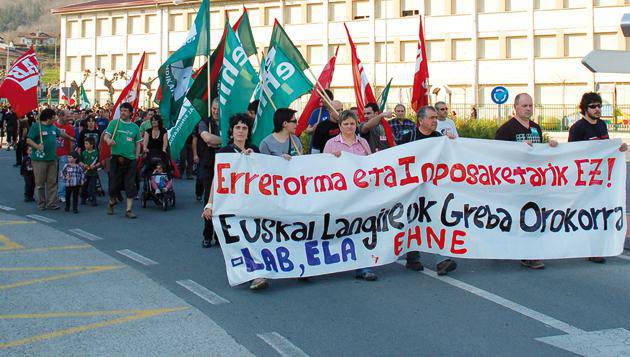 Sindikatu nagusiek greba orokorrera deitu dute irailaren 26an