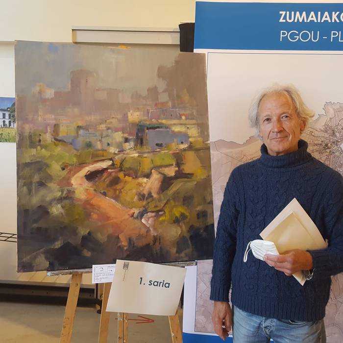 Zumaiako kaleko pintura lehiaketa irabazi du Javier Igoa lesakarrak