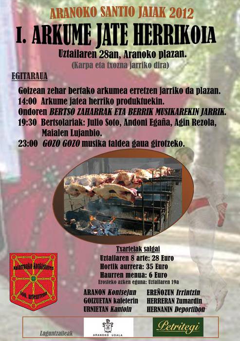Uztailaren 28ko arkume jateko txartelak salgai daude dagoeneko
