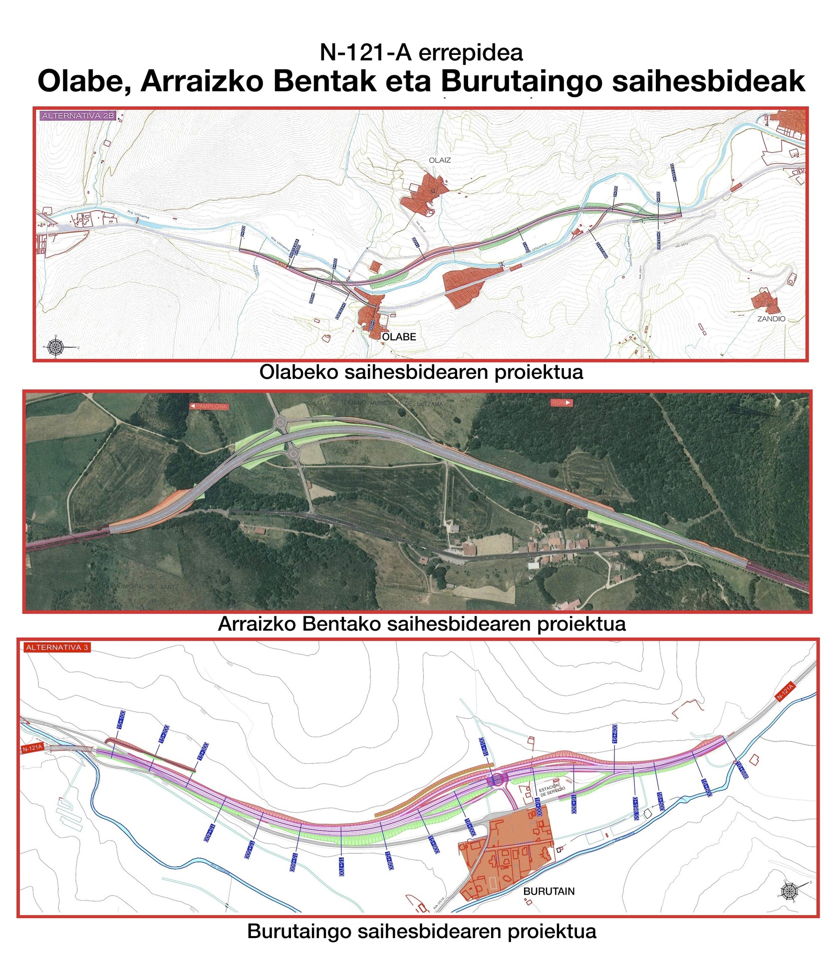 Olabeko eta Arraizko Bentako saihesbideen proiektuak 400.000 euroan esleitu dituzte
