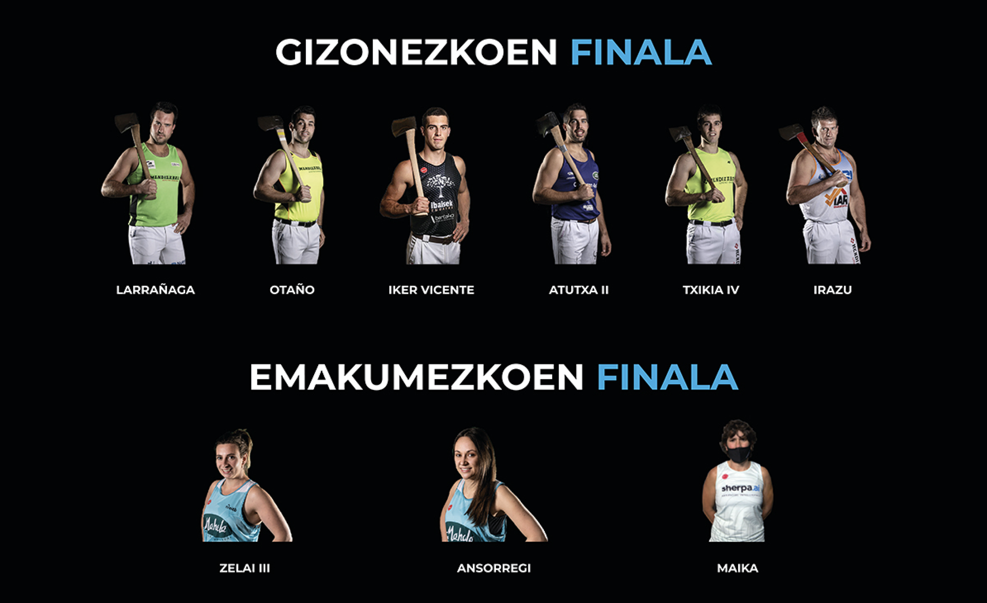 Izaskun Etulain, Javier Iñigo, Katixa Oteiza, Txaro Goizueta eta Matias Mitxelena dira aizkolari txapelketako sarreren irabazleak