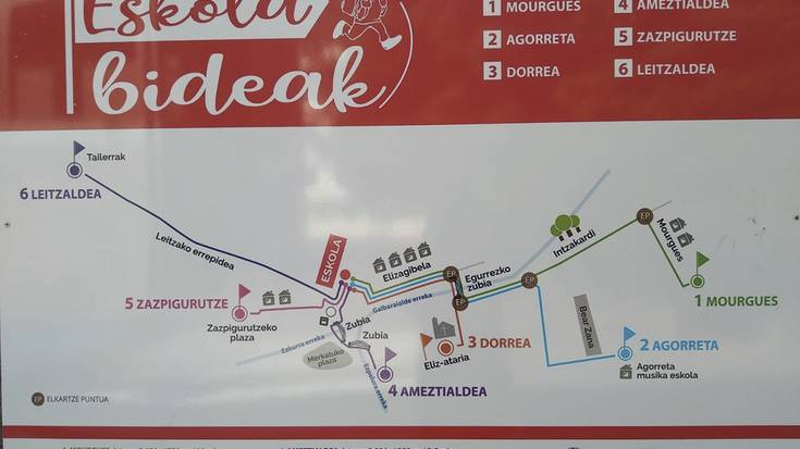 Eskolara oinez joateko bide seguruak zehaztu dituzte Donezteben