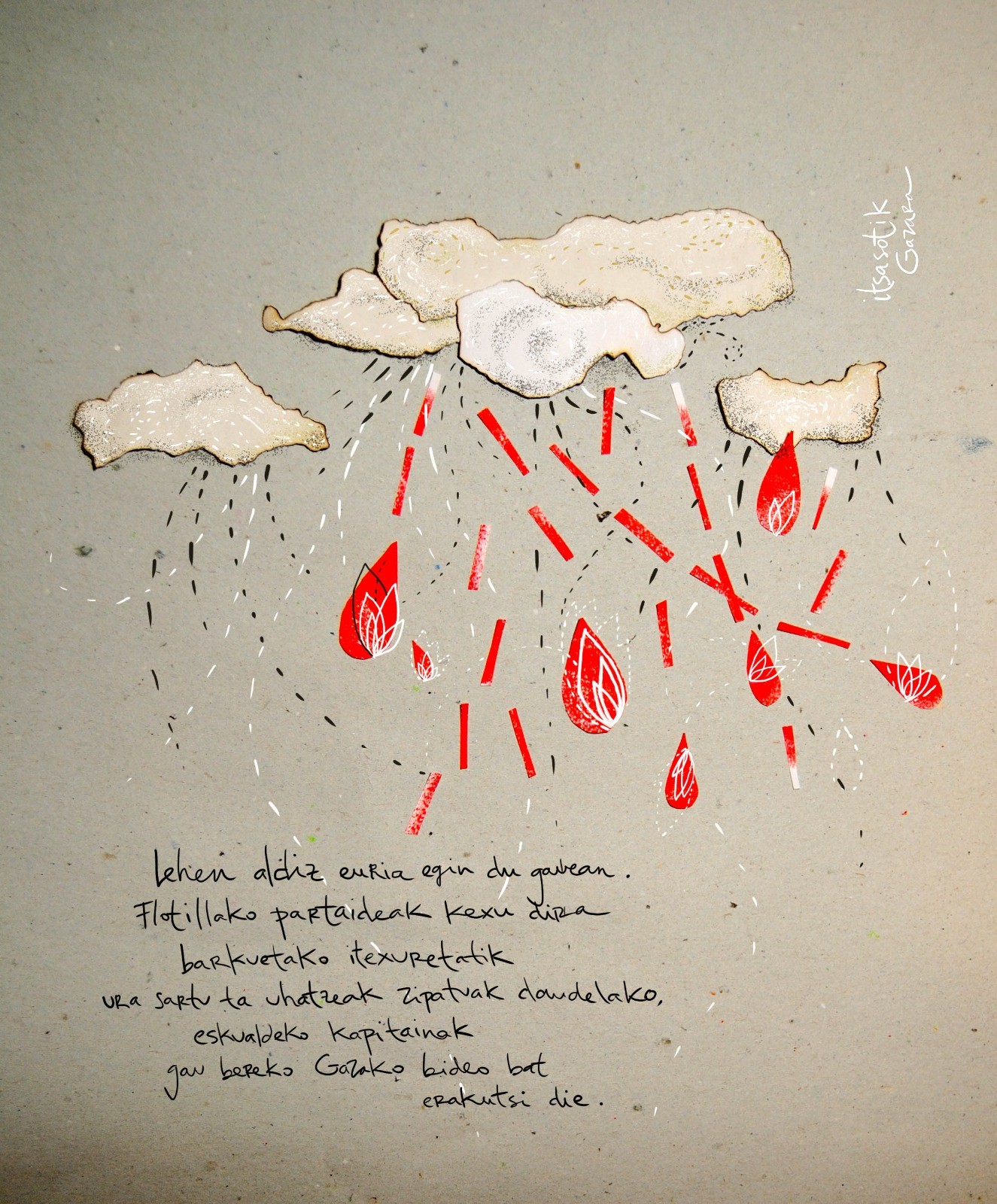 Itsasotik Gazara: lehenbiziko ilustrazioa