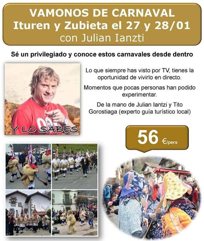 Hautsak harrotu ditu Julian Iantzik Zubieta eta Iturengo inauteriak ezagutzeko egindako proposamenak
