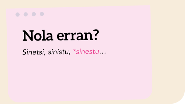 Sinetsi, sinistu, *sinestu…