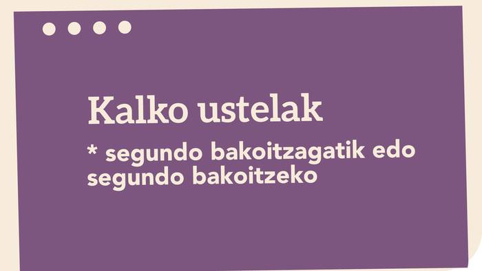 '*Segundo bakoitzagatik' edo 'Segundo bakoitzeko'?