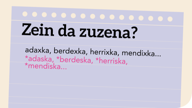 Bidexka ala *bideska?