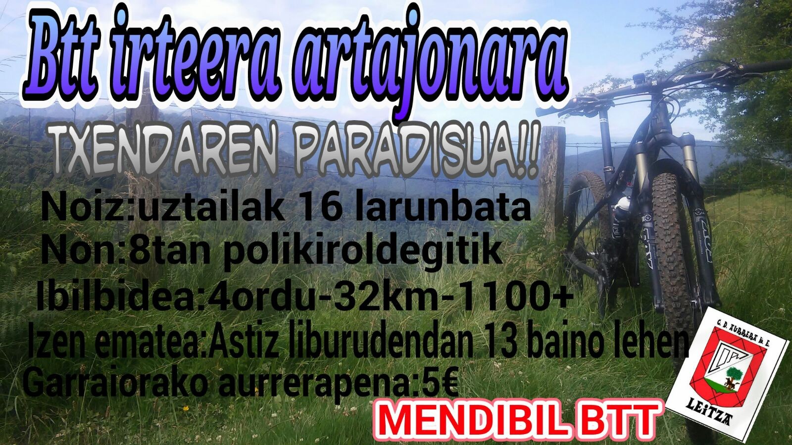 BTT irteera Artaxonara uztailaren 16an