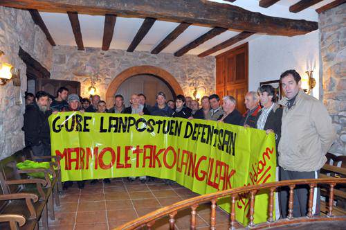 Kontzentrazioa eta itxialdia egin dituzte Marmoles Baztango langileek