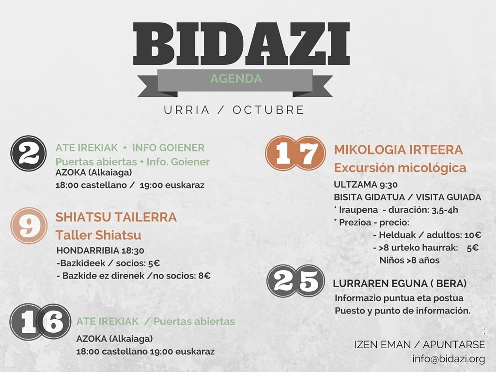 Urria ekitaldiz bete dugu!