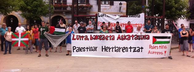 Palestinar herriarekin elkartasuna adierazi dute Bortzirietan