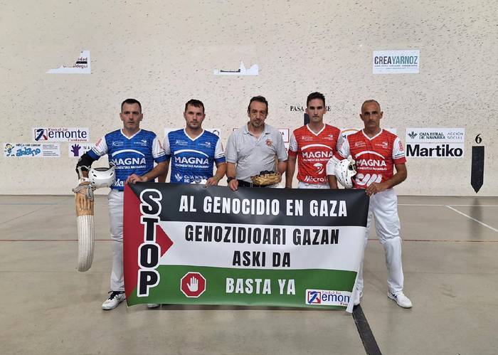 Palestinako genozidioa salatu dute Nafarroako erremonte txapelketan ere