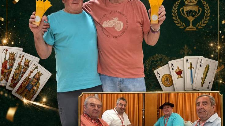 Jose Manuel Zabaleta eta Jose Migel Gonzalez Leitzarrak Espainiako Mus Txapelketako irabazleak