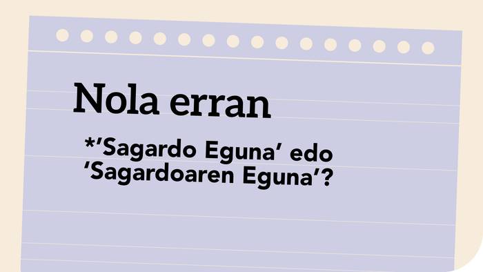 '*Sagardo Eguna' edo 'Sagardoaren Eguna'?