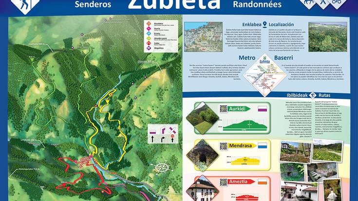 Hiru ibilbide biltzen dituen mapa paratuko dute Zubietan