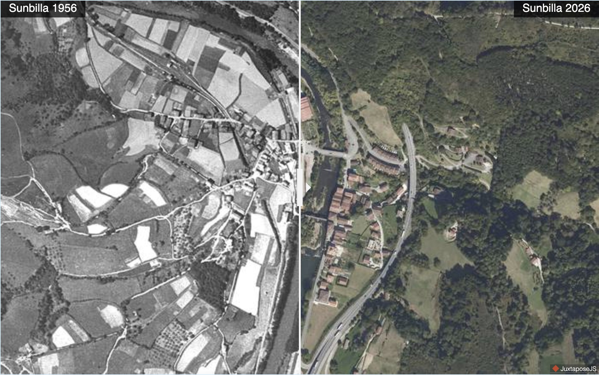 Sunbillako bi argazki hauen artean 70 urte pasatu dira