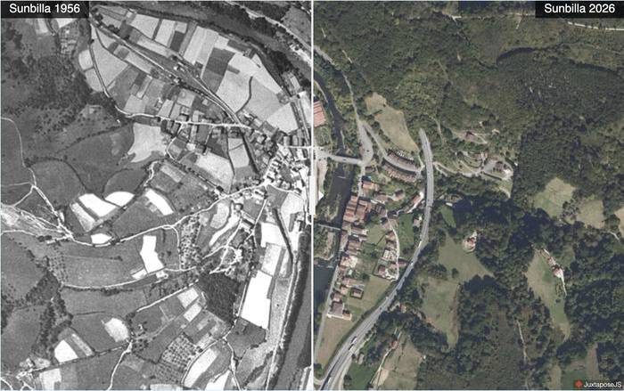 Sunbillako bi argazki hauen artean 70 urte pasatu dira