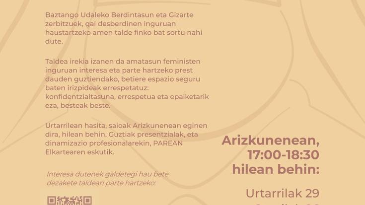 Amartean taldea: Amatasunak partekatu, zaindu eta elkarrekin hausnartzeko talde egonkorra