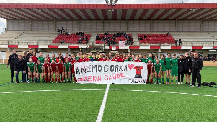 Gorka Goñi elbetearra gogoan izan dute Nafarroako neska gazteen futbol selekzioen arteko partidan