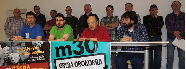 Maiatzaren 30eko greba orokorrarekin bat egitera deitu dute ELA, LAB eta EHNEk