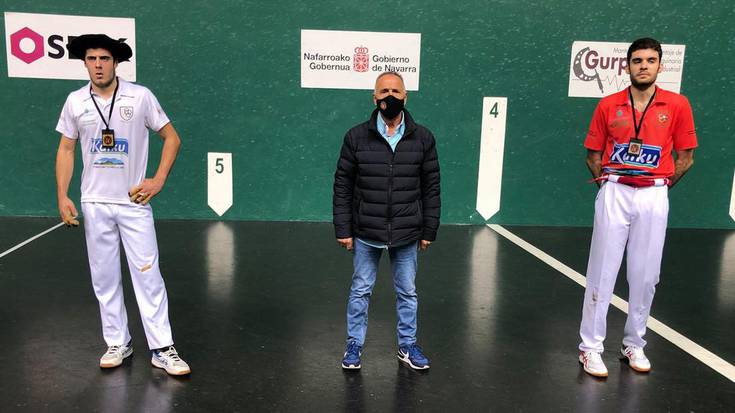 Anartz Olano eta Oian Canabal txapeldunorde izan dira Nafarroako buruz buruko pilota txapelketan