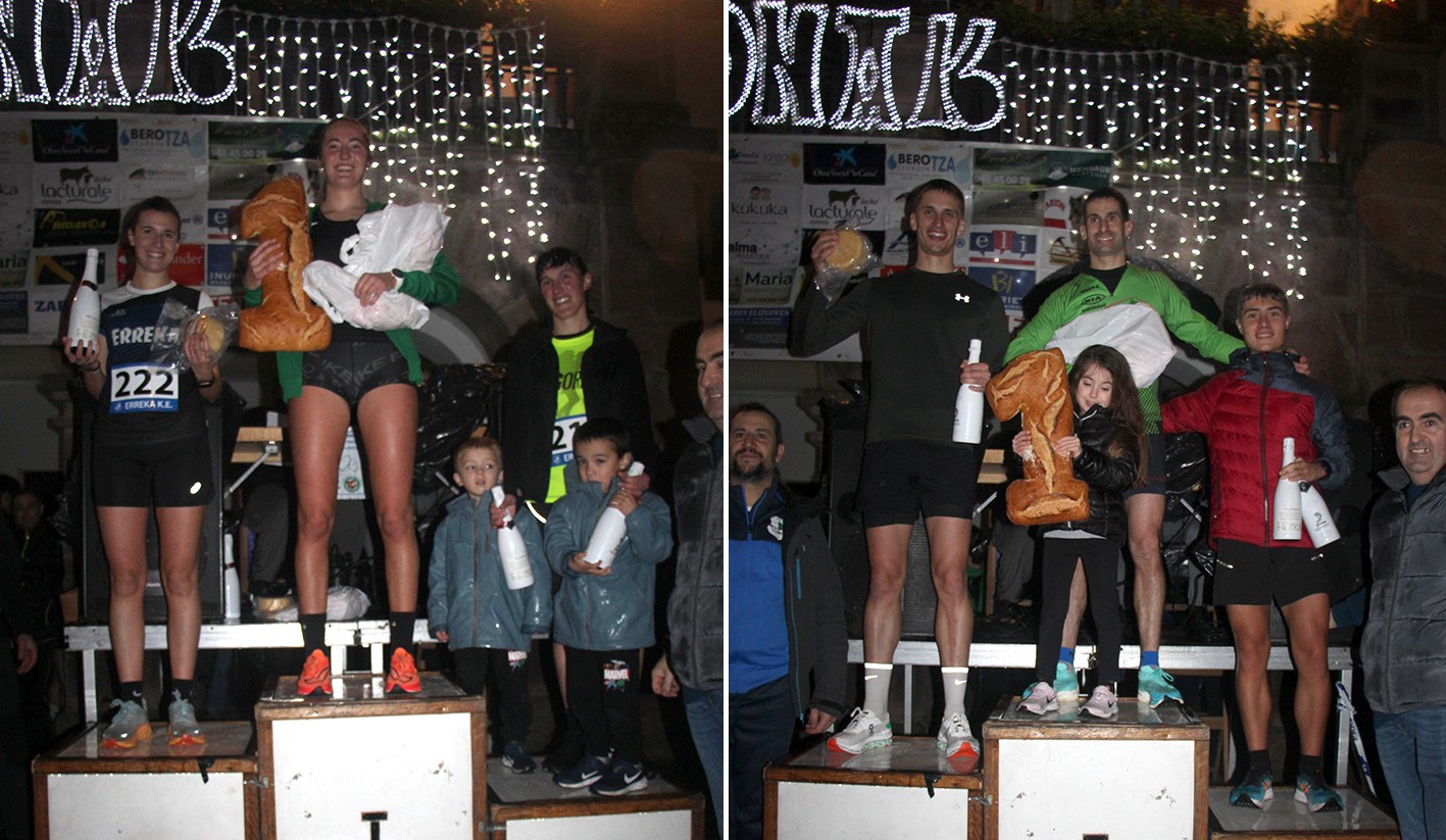 Saioa San Miguel eta Joseba Elizagoien nagusitu dira Doneztebeko XVI. San Silvestre lasterketan