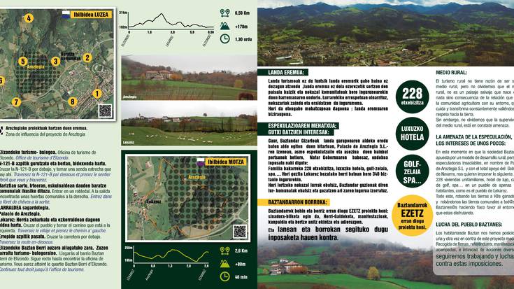 Aroztegiako proiektuak eragiten dituen parajeak ezagutzeko ibilbidea aurkeztu dute