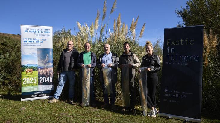 Aierdi kontseilaria Baztanen egon da Panpa belarraren kontrako kanpaina aurkezten