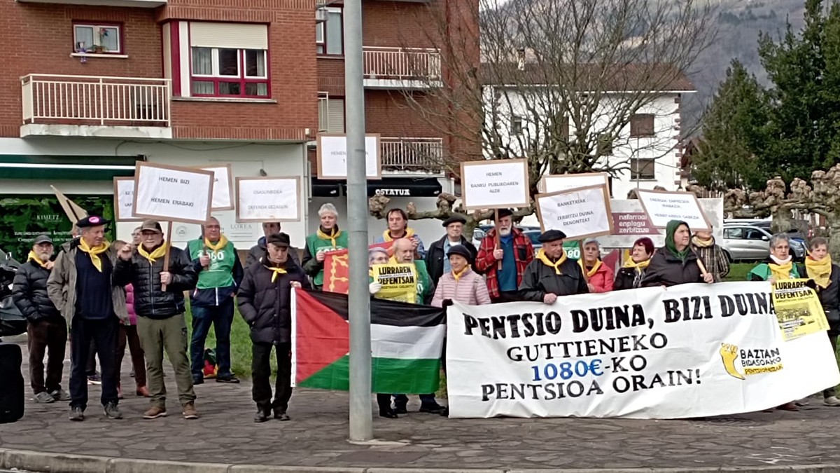 Guttieneko pentsioa 1.134 eurokoa izatea eskatu dute Baztan-Bidasoko pentsiodunek