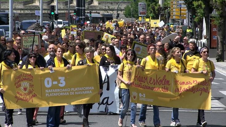 Nafarroako haur eskoletan greba deialdia egin dute ostegunerako