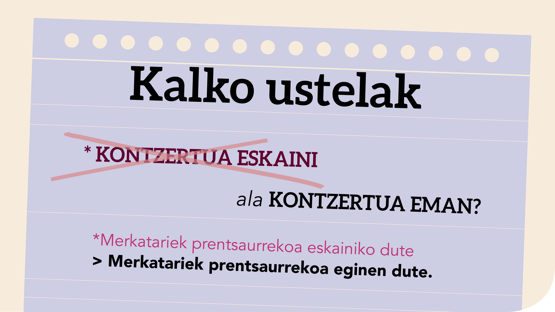 *Kontzertua eskaini ala kontzertua eman?