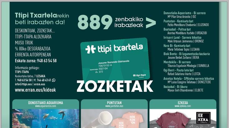 ZOZKETAK ttipi-ttapa 889 zk