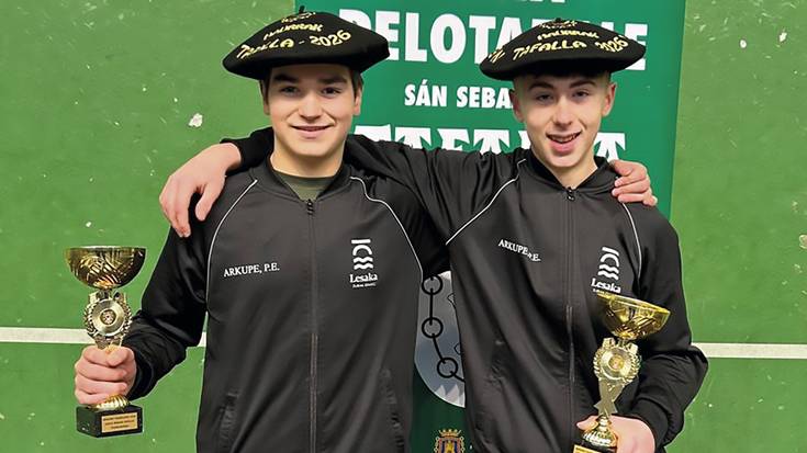 Jon Madariaga eta Oihan Muñoa pilotari lesakarrak txapeldun Tafallan