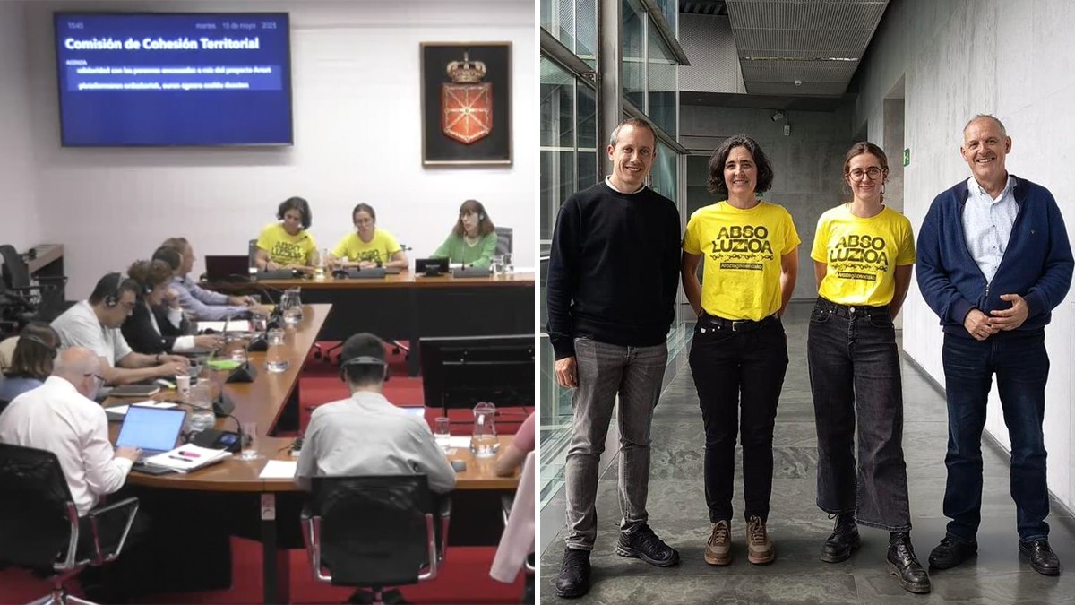 Aroztegiko Elkartasun Komiteak bere aldarrikapenak helarazi dizkio Nafarroako Parlamentuari