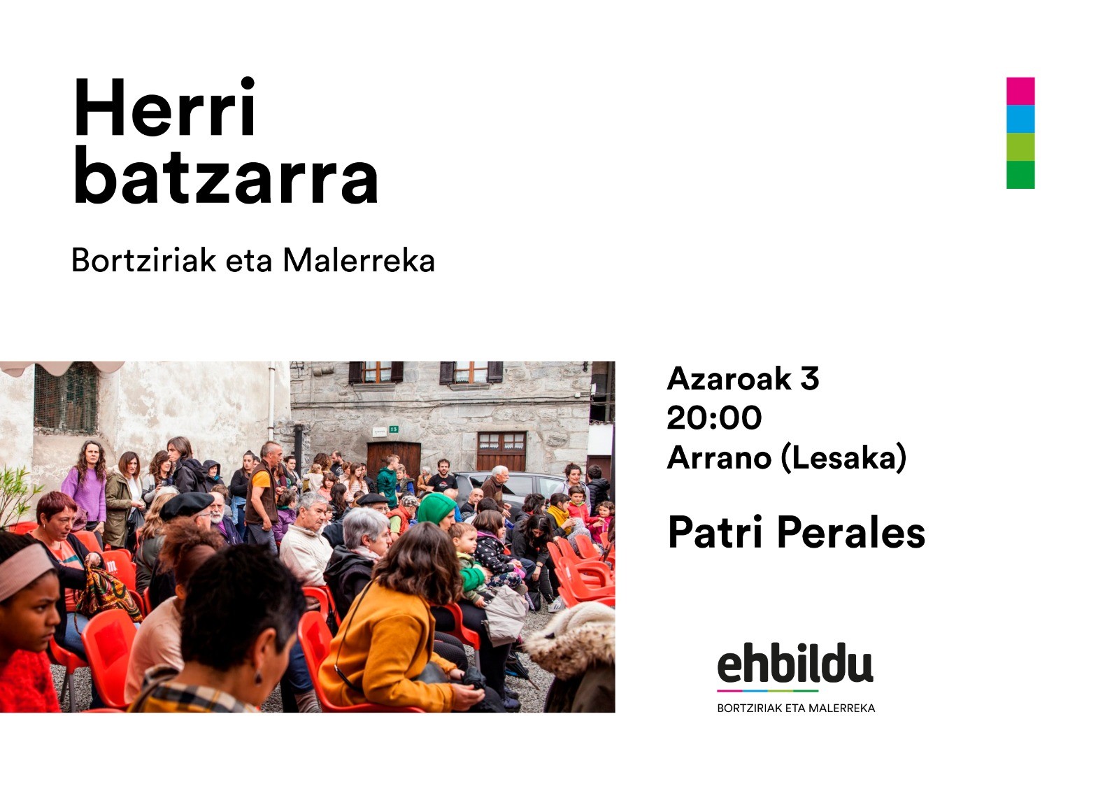 Bortzirietako eta Malerrekako EH Bilduren batzarra gaur Lesakan