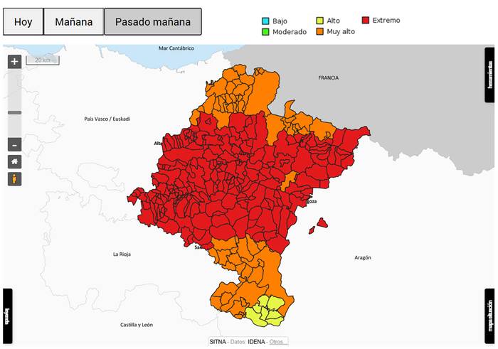 Egunotan mendiko suteak izateko arrisku handia dagoela gogorarazi du Nafarroako Gobernuak
