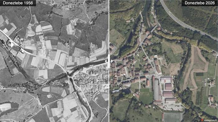 Doneztebeko bi argazki hauen artean 70 urte pasatu dira