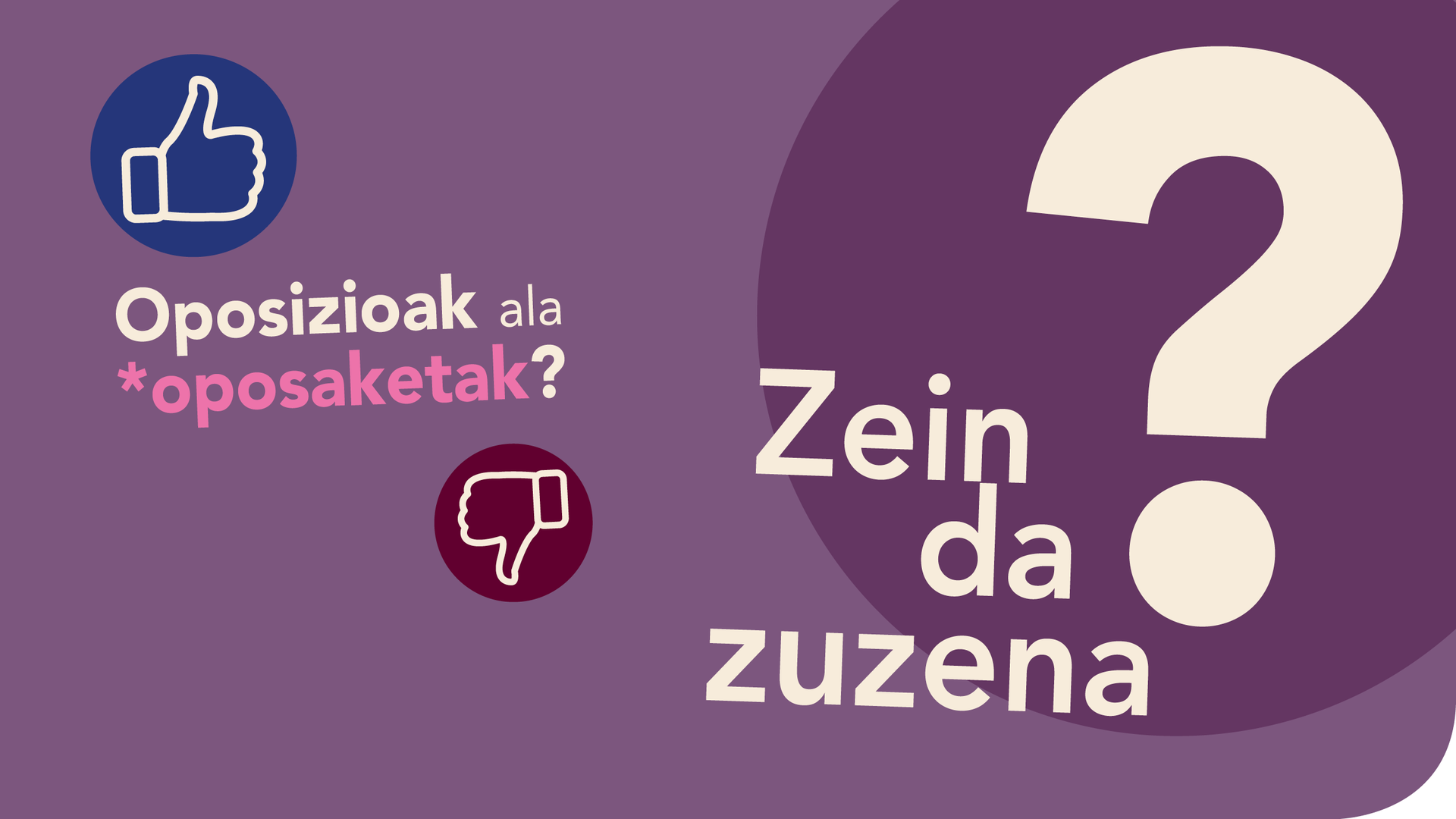 *Oposaketak ala oposizioak?