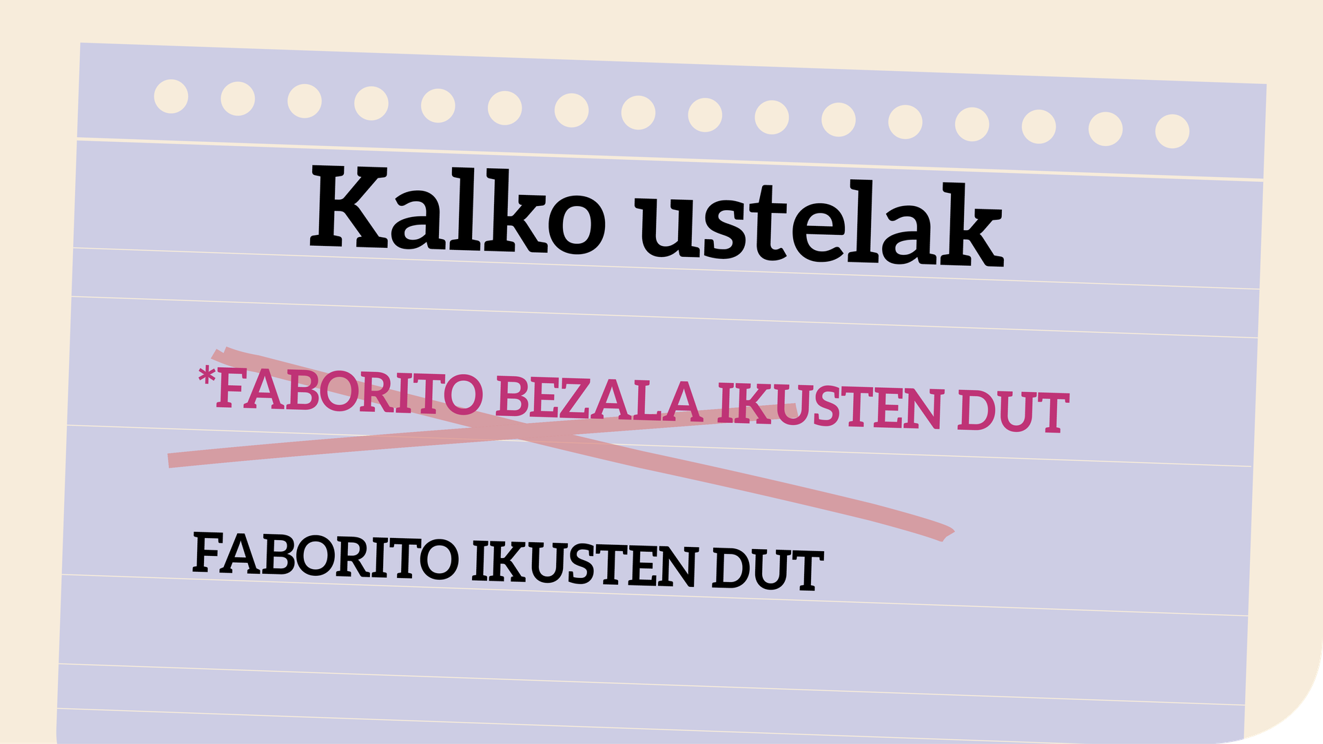 *'Faborito bezala ikusten dut' ala 'Faborito ikusten dut'?