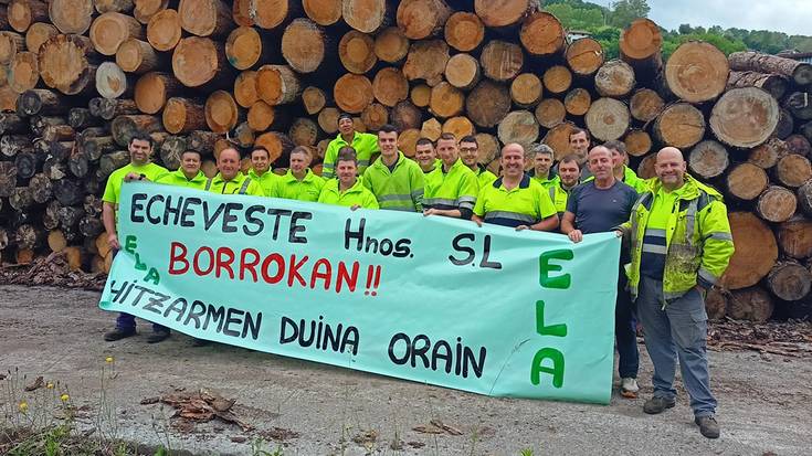 Greba mugagabean daude Lesakako Echeveste Hermanos zerrategiko langileak