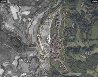 Goizuetako bi argazki hauen artean 70 urte pasatu dira
